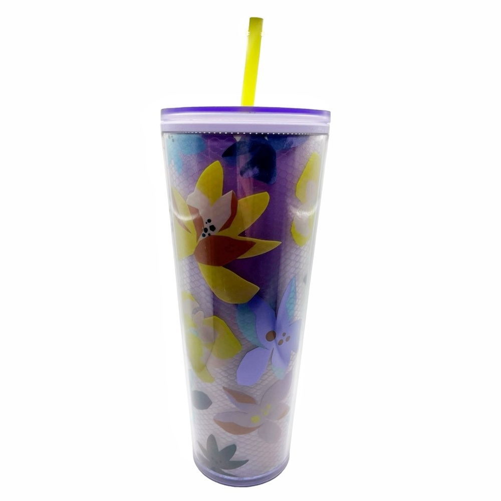 Starbucks Purple Floral Cold Cup Tumbler